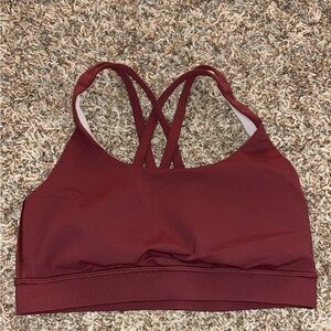 Lululemon Red Sports Bra with Strappy Back